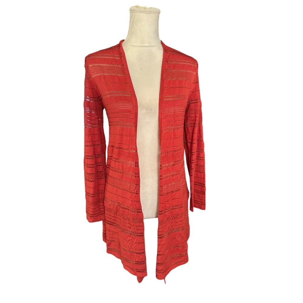 41 Hawthorn Womens Open-Front Red Long Cardigan Jacket S NWT Lightweight